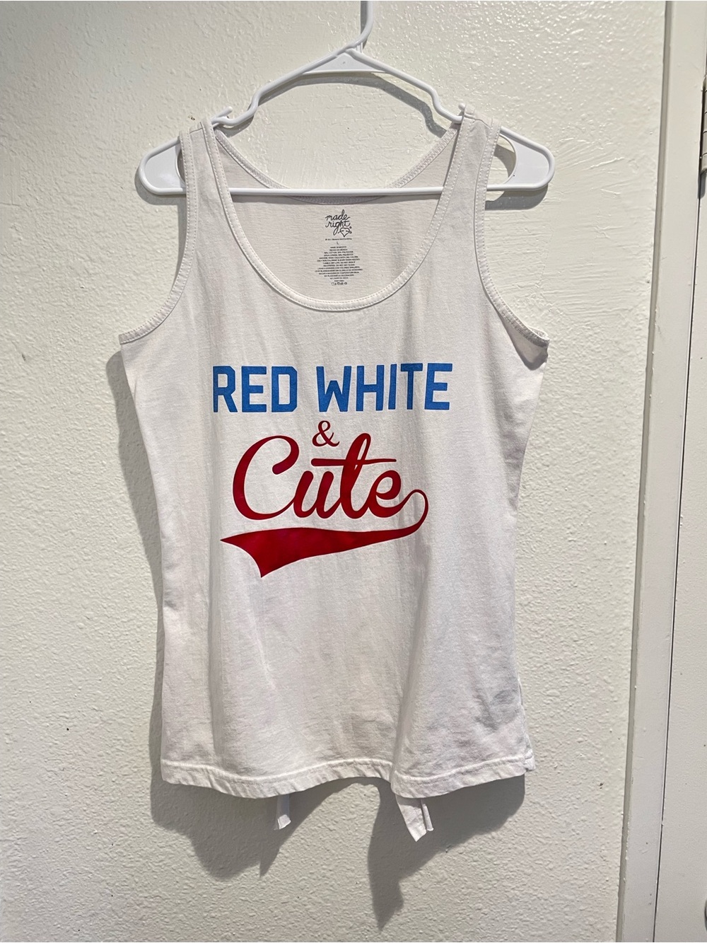 ❤️ Bioworld "Red White & Cute" Tie-Back Tank L 🇺🇸